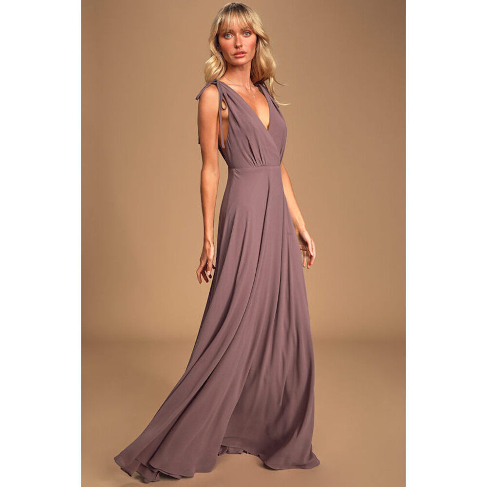 Lulus Dance The Night Away Dusty Purple Backless Maxi Dress - Size M